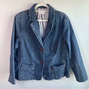 Casual Denim Jacket - Blue, Size 2X